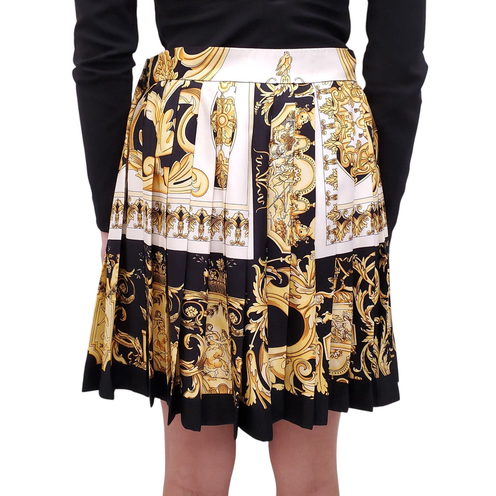 VERSACE BAROQUE PLEATED MINI SKIRT - SIZE 44