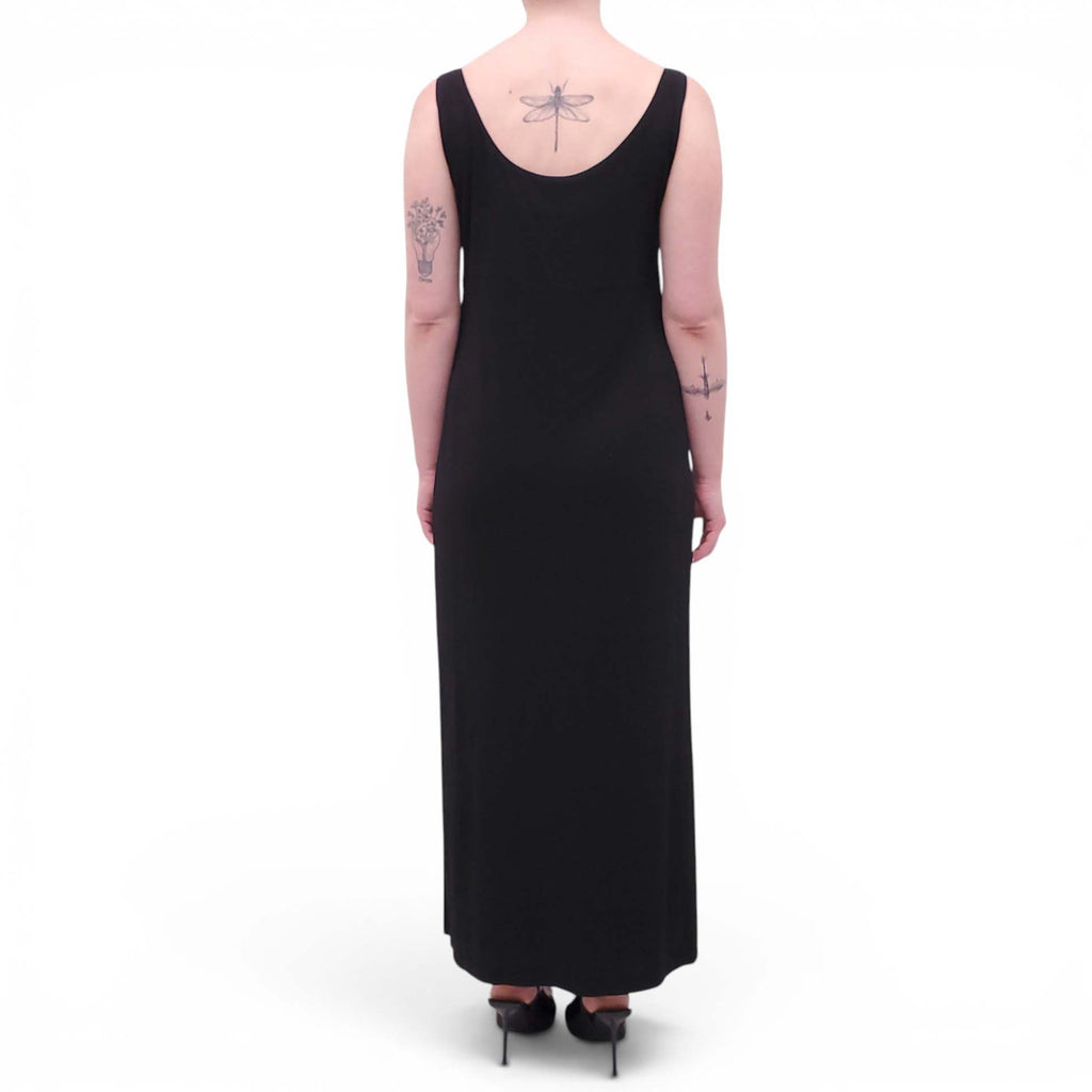VERSACE BLACK MEDUSA COWL NECK MIDI DRESS - SIZE 44
