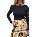 VERSACE LONG-SLEEVE BODYSUIT WITH WITH TIE BACK DETAIL - SIZE 40