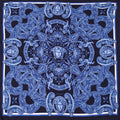 VERSACE NAVY MEDUSA PATTERNED SILK SCARF