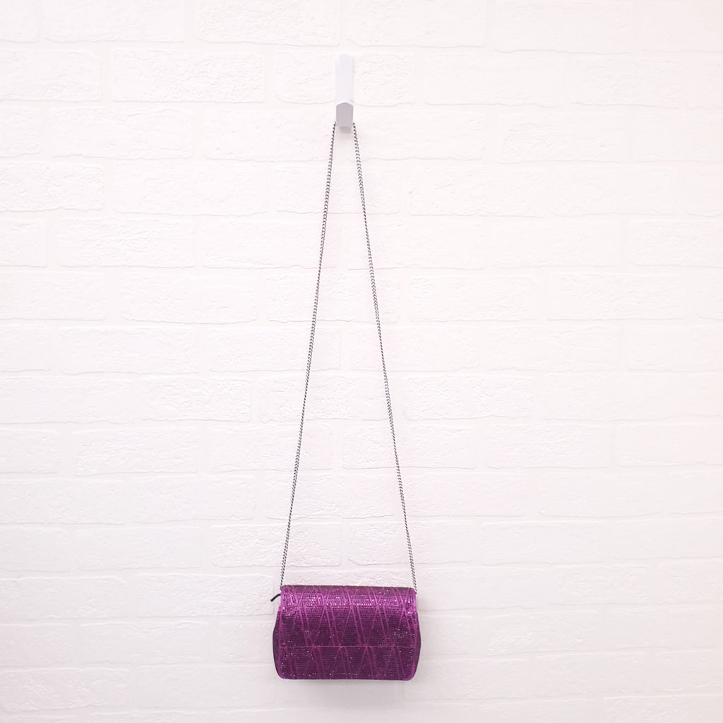 VERSACE PURPLE MINI VIRTUS CRYSTAL PAVÉ EVENING BAG