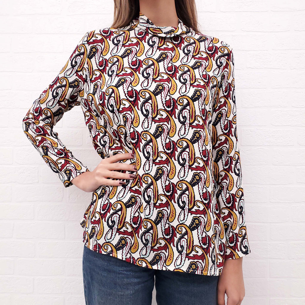 VICTORIA BECKHAM PATTERNED BLOUSE - SIZE 12