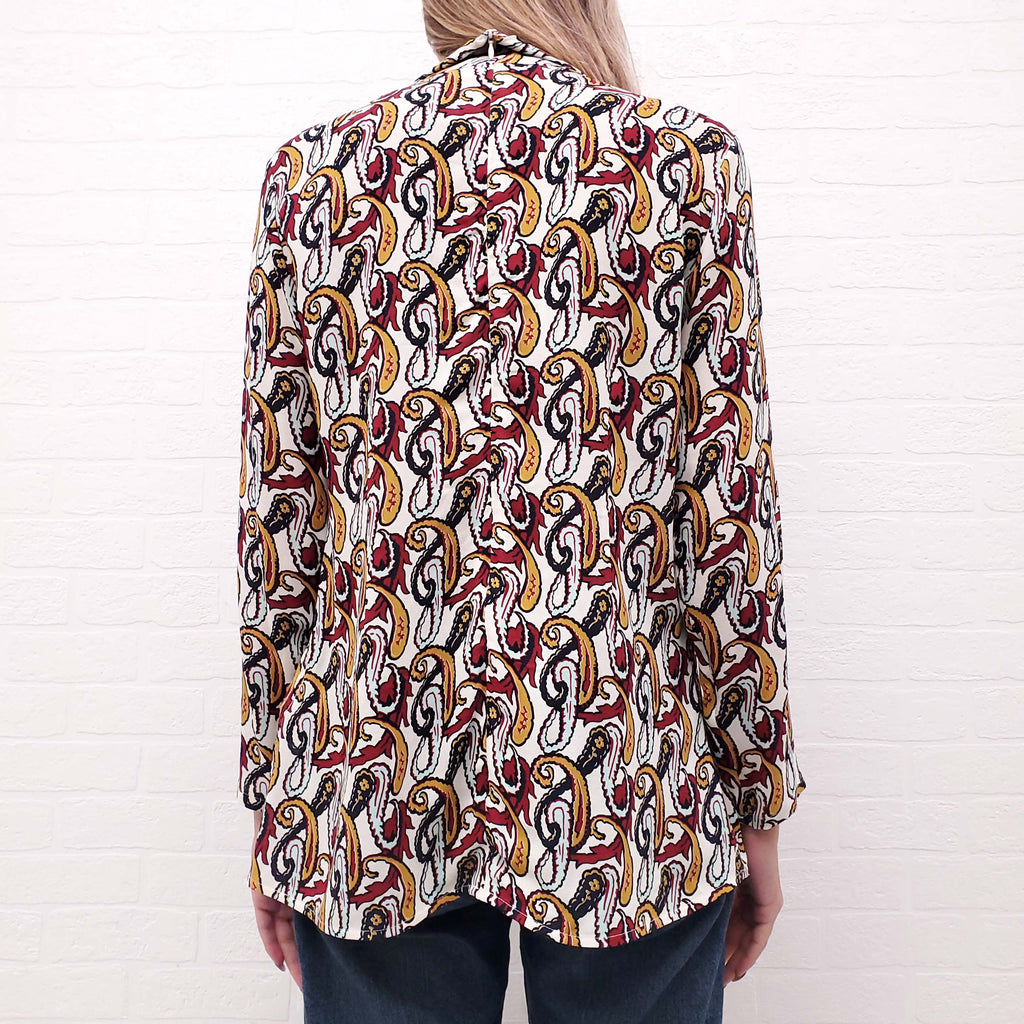 VICTORIA BECKHAM PATTERNED BLOUSE - SIZE 12