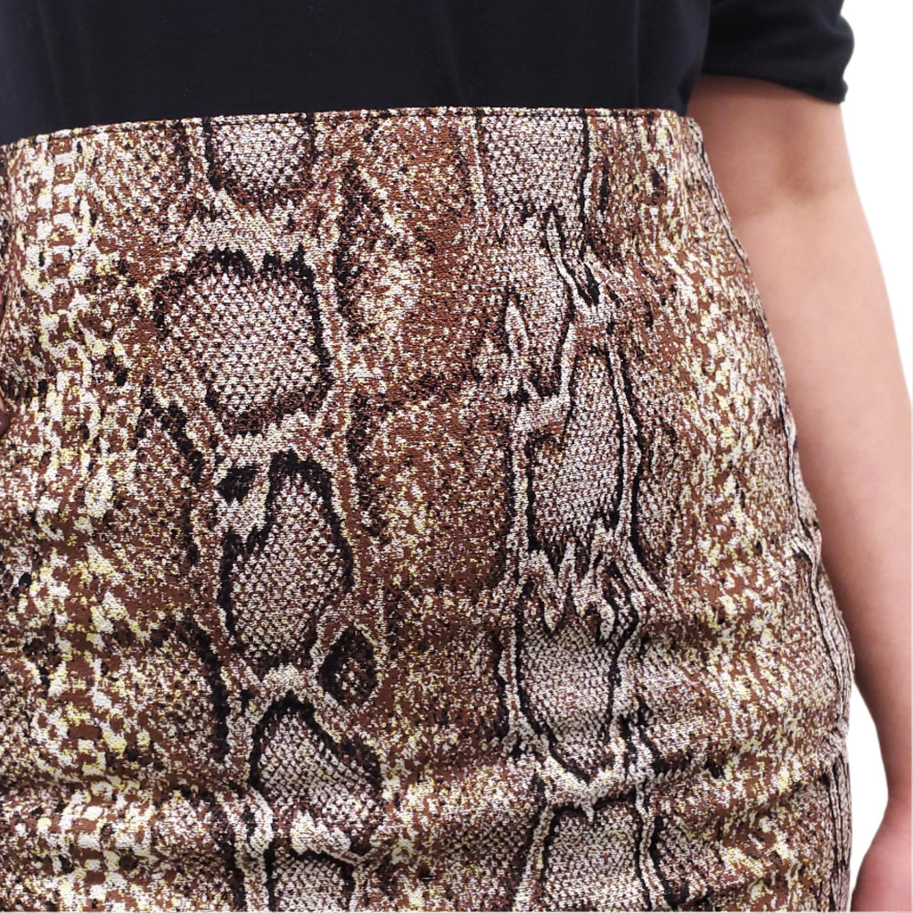 VICTORIA BECKHAM SNAKESKIN PATTERNED SKIRT - SIZE 2