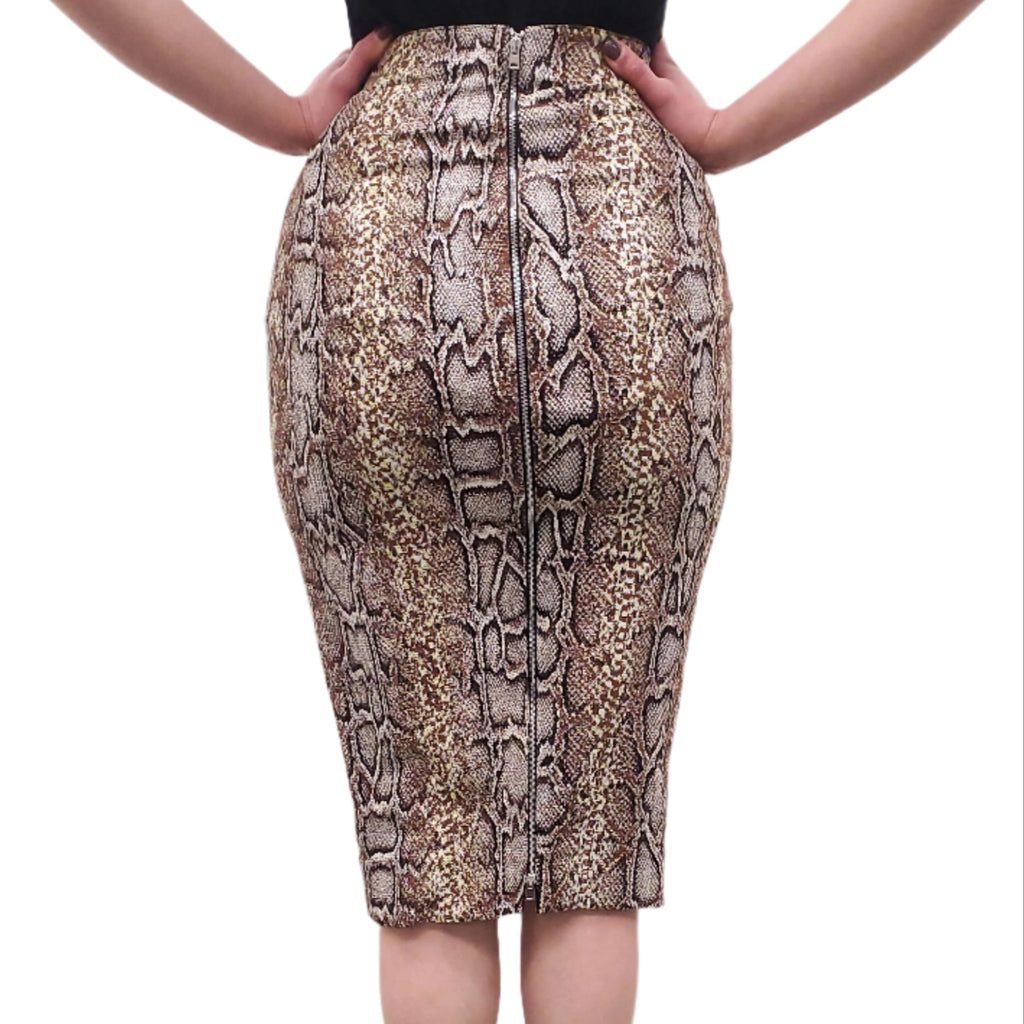 VICTORIA BECKHAM SNAKESKIN PATTERNED SKIRT - SIZE 2