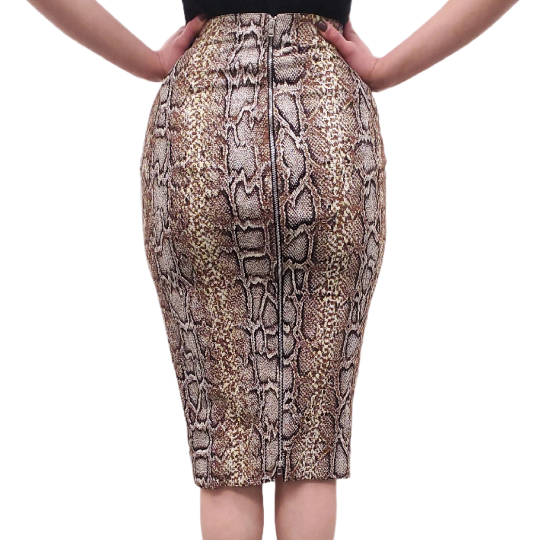 VICTORIA BECKHAM SNAKESKIN PATTERNED SKIRT - SIZE 2