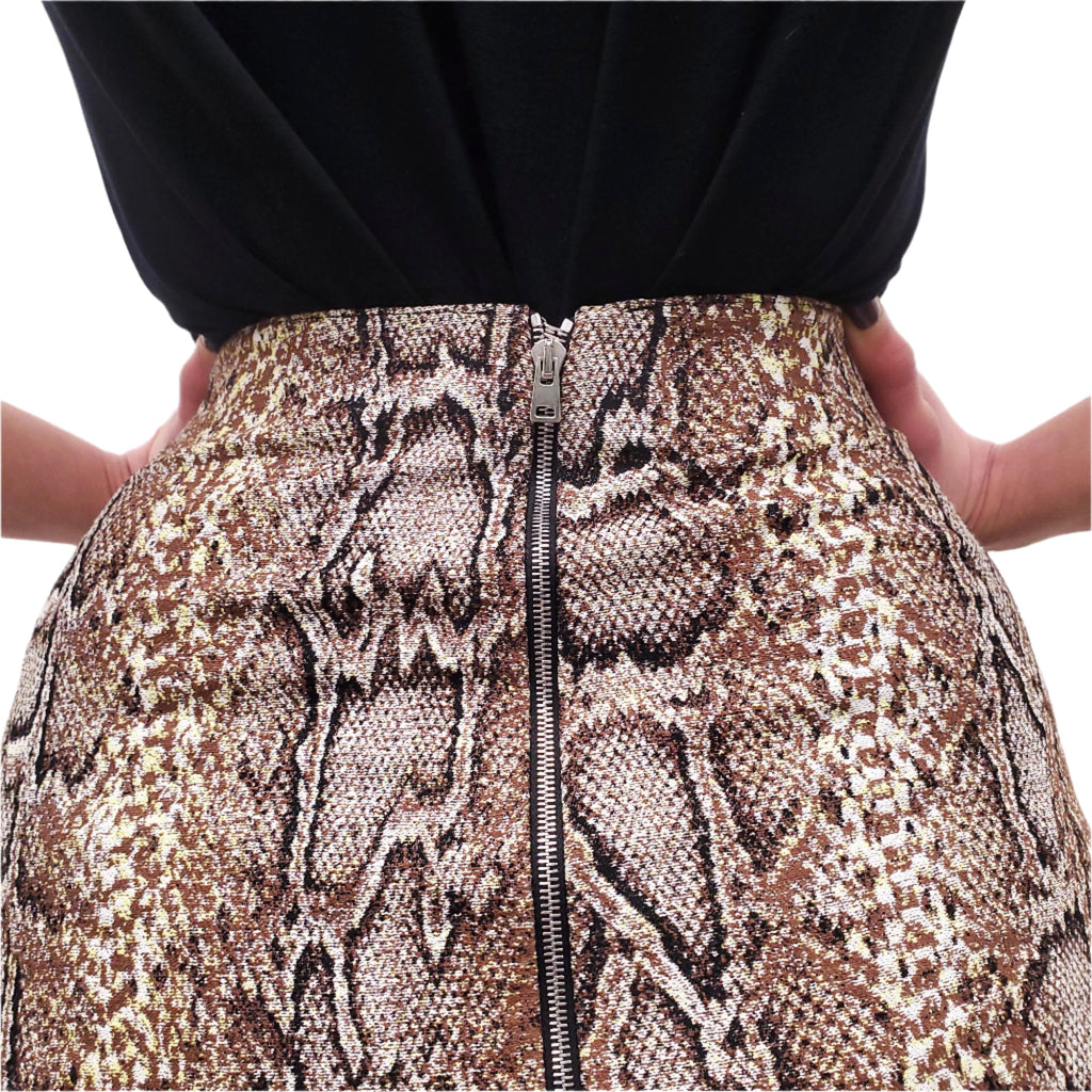 VICTORIA BECKHAM SNAKESKIN PATTERNED SKIRT - SIZE 2