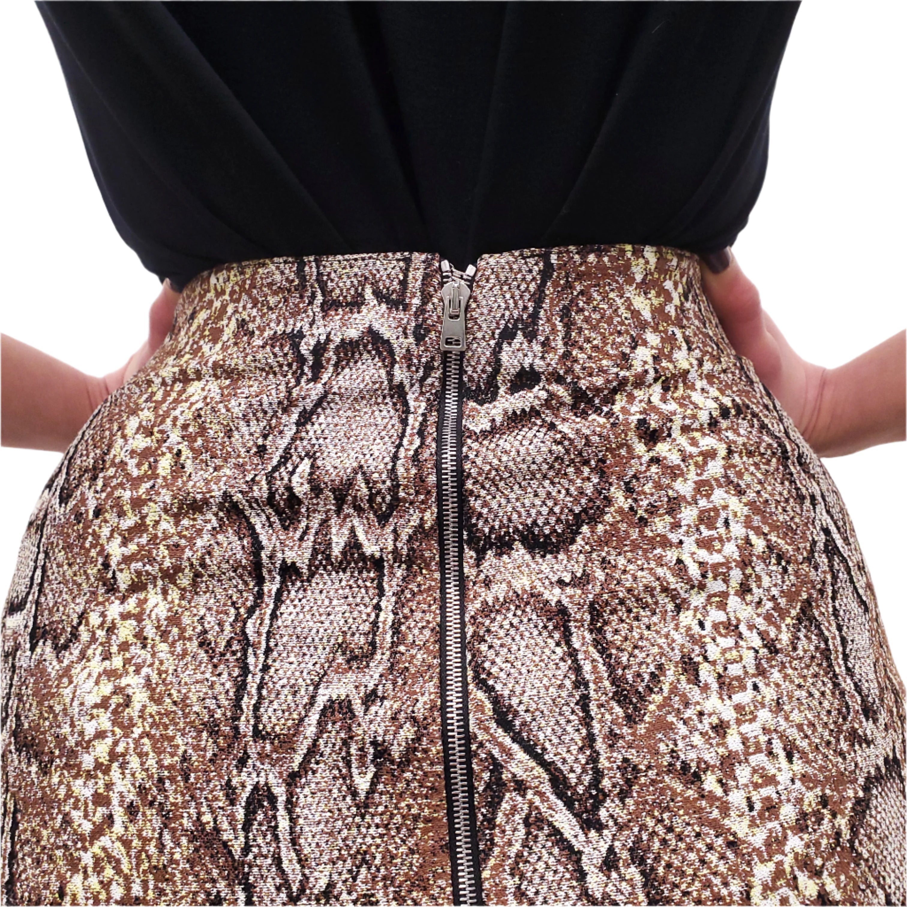 VICTORIA BECKHAM SNAKESKIN PATTERNED SKIRT - SIZE 2