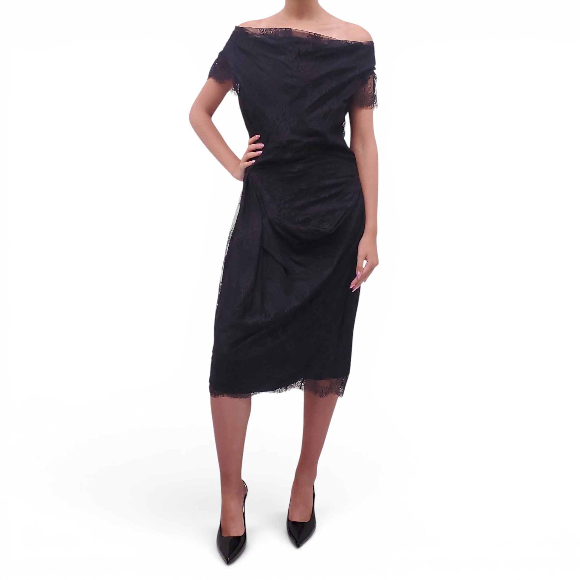 VIVIENNE WESTWOOD BLACK LACE DRESS - SIZE 44