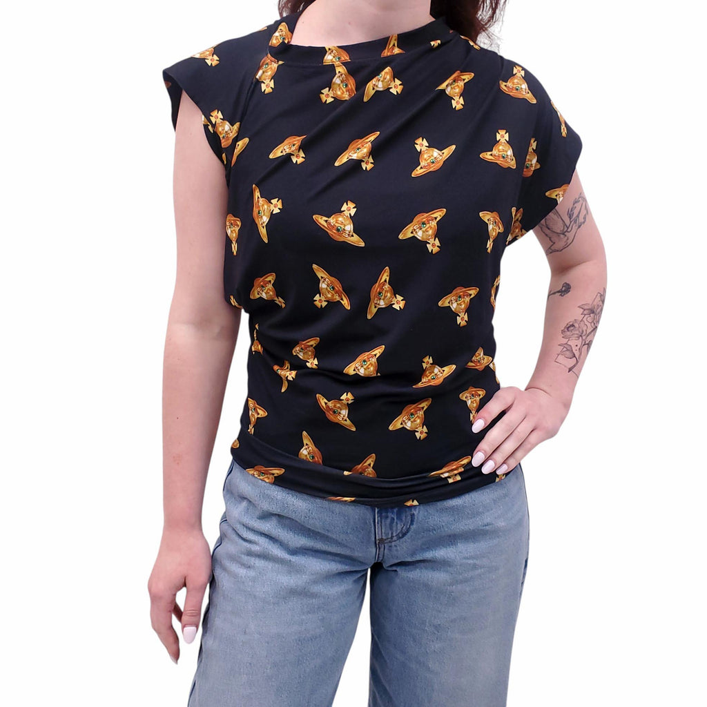 VIVIENNE WESTWOOD MIDNIGHT BLUE LOGO T-SHIRT - SIZE L