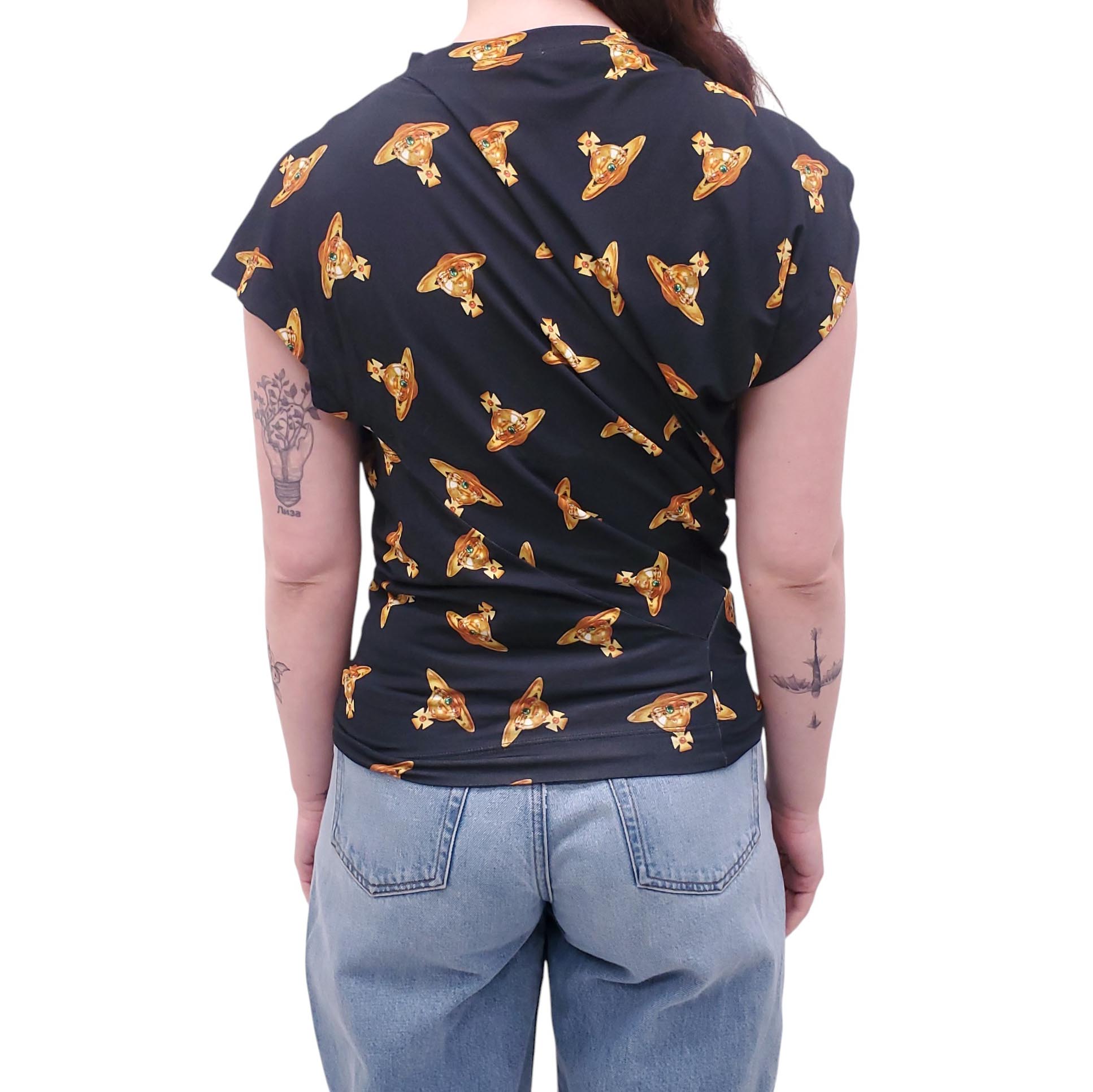 VIVIENNE WESTWOOD MIDNIGHT BLUE LOGO T-SHIRT - SIZE L