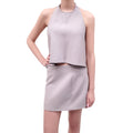 WARDROBE.NYC GREY MINI SKIRT SET WITH VEST - SIZE L