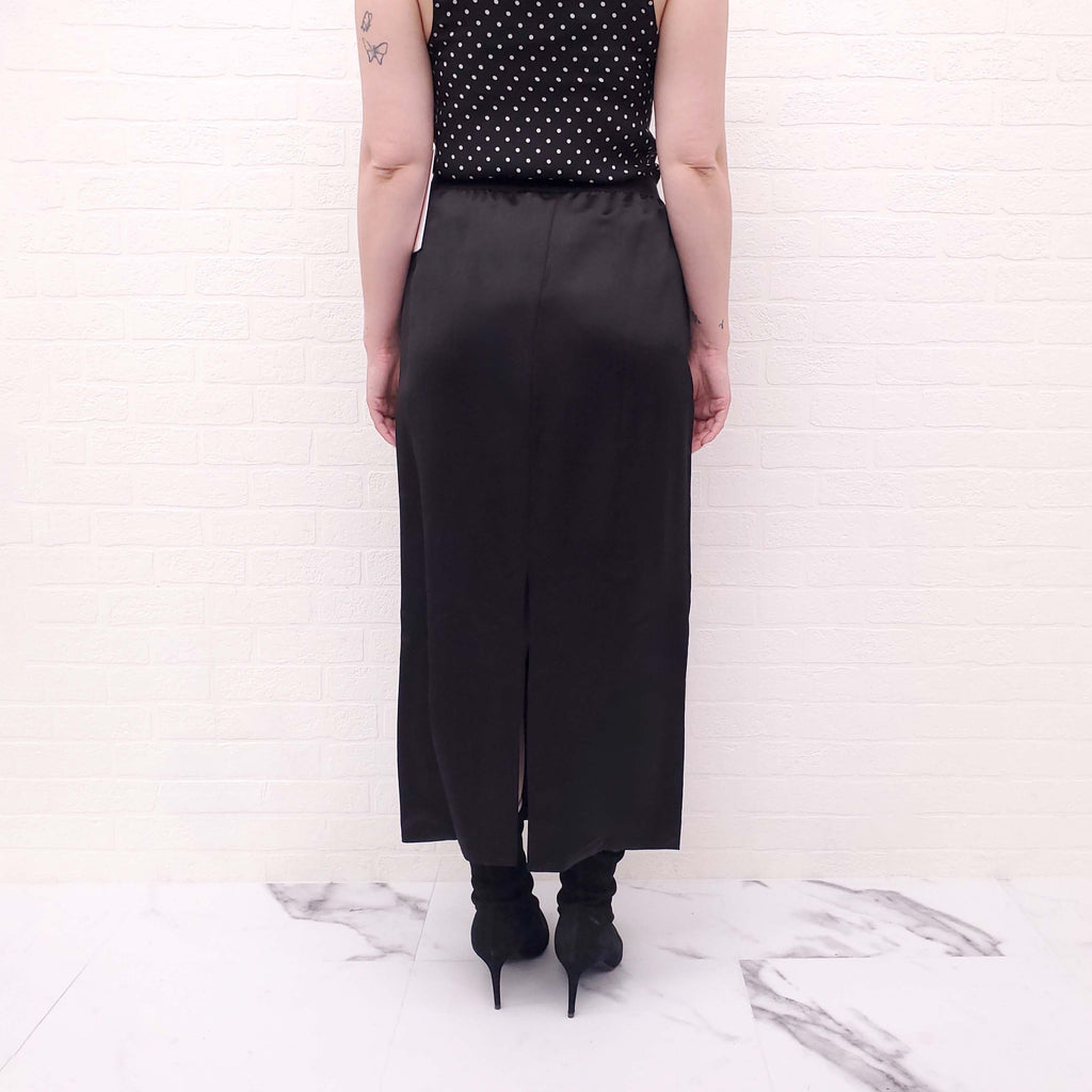 WARDROBE.NYC SILK BLACK SILK SKIRT - SIZE M