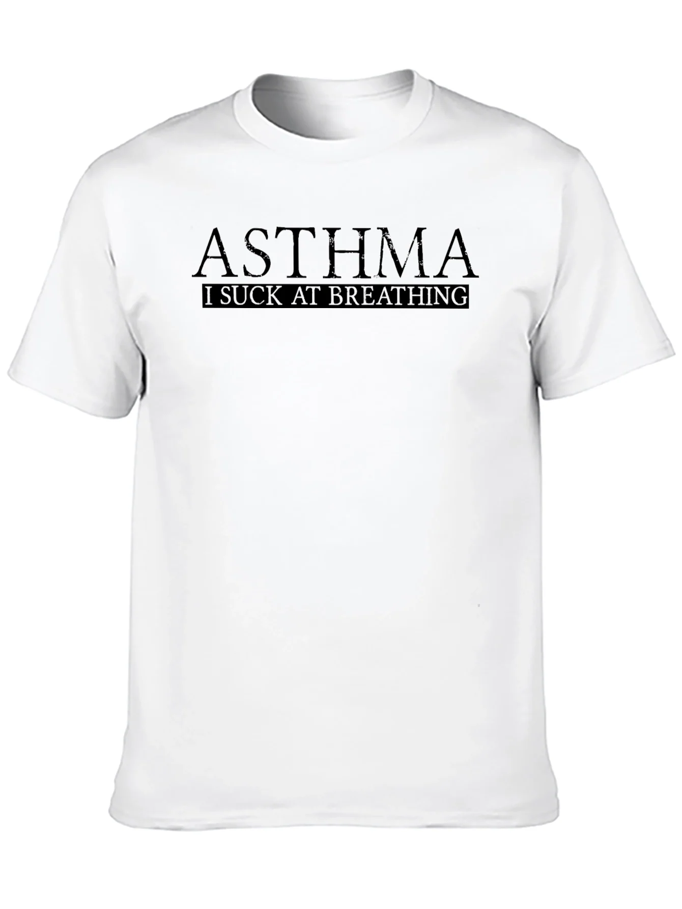 Asthma I Suck At Breathing Black T-Shirt