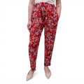 XIRENA RED AND NAVY FLORAL PANTS - SIZE S