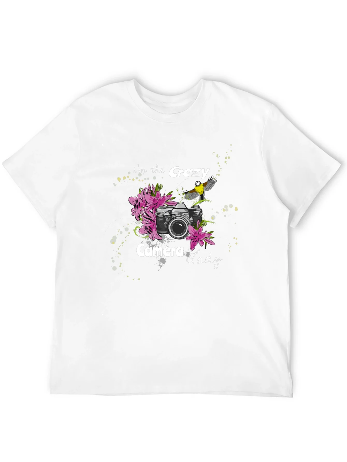 Crazy Camera Lady Black Graphic Tee