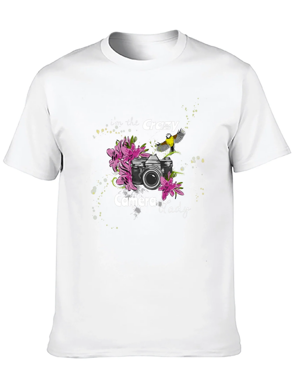 Crazy Camera Lady Black Graphic Tee