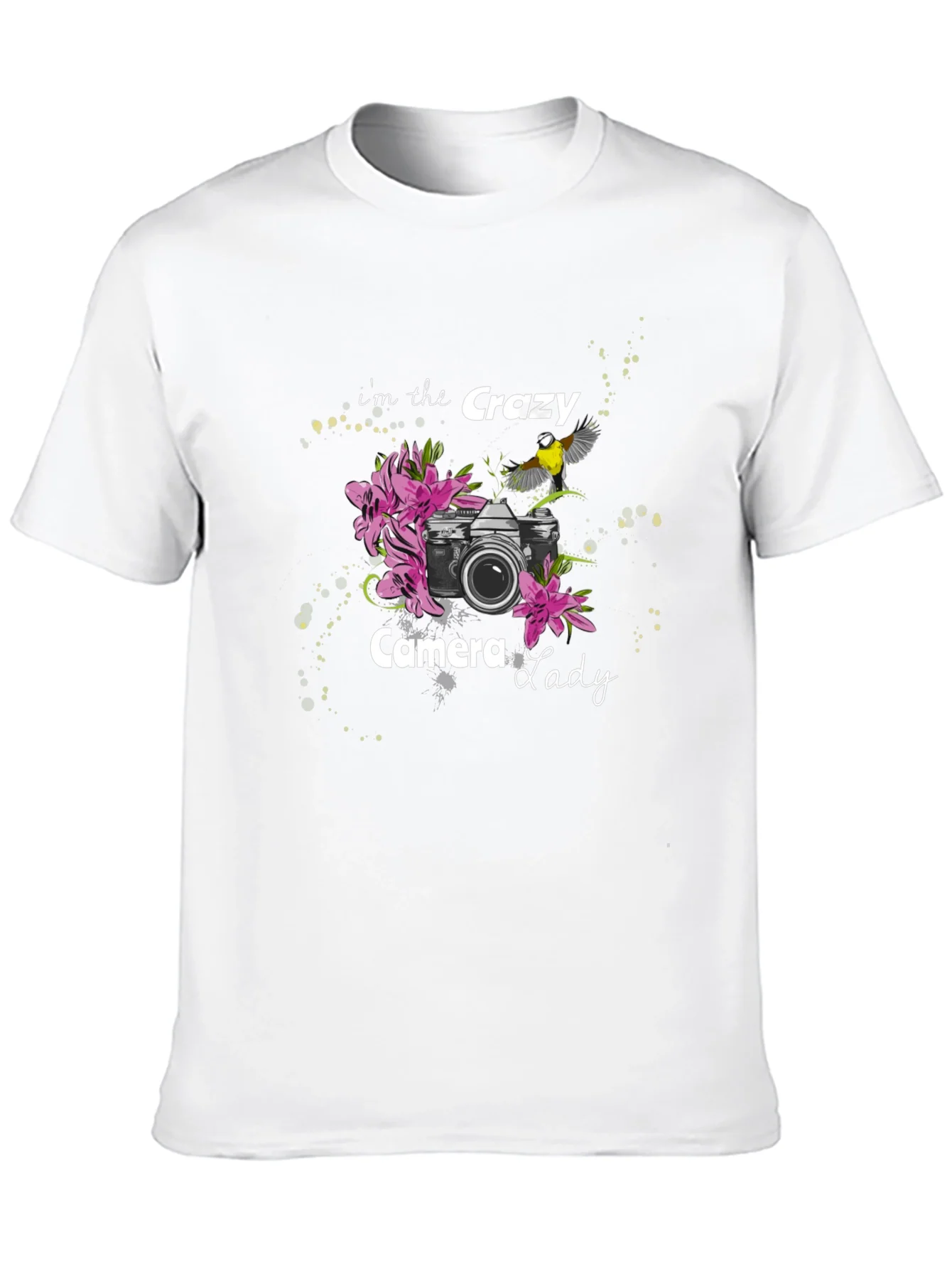 Crazy Camera Lady Black Graphic Tee