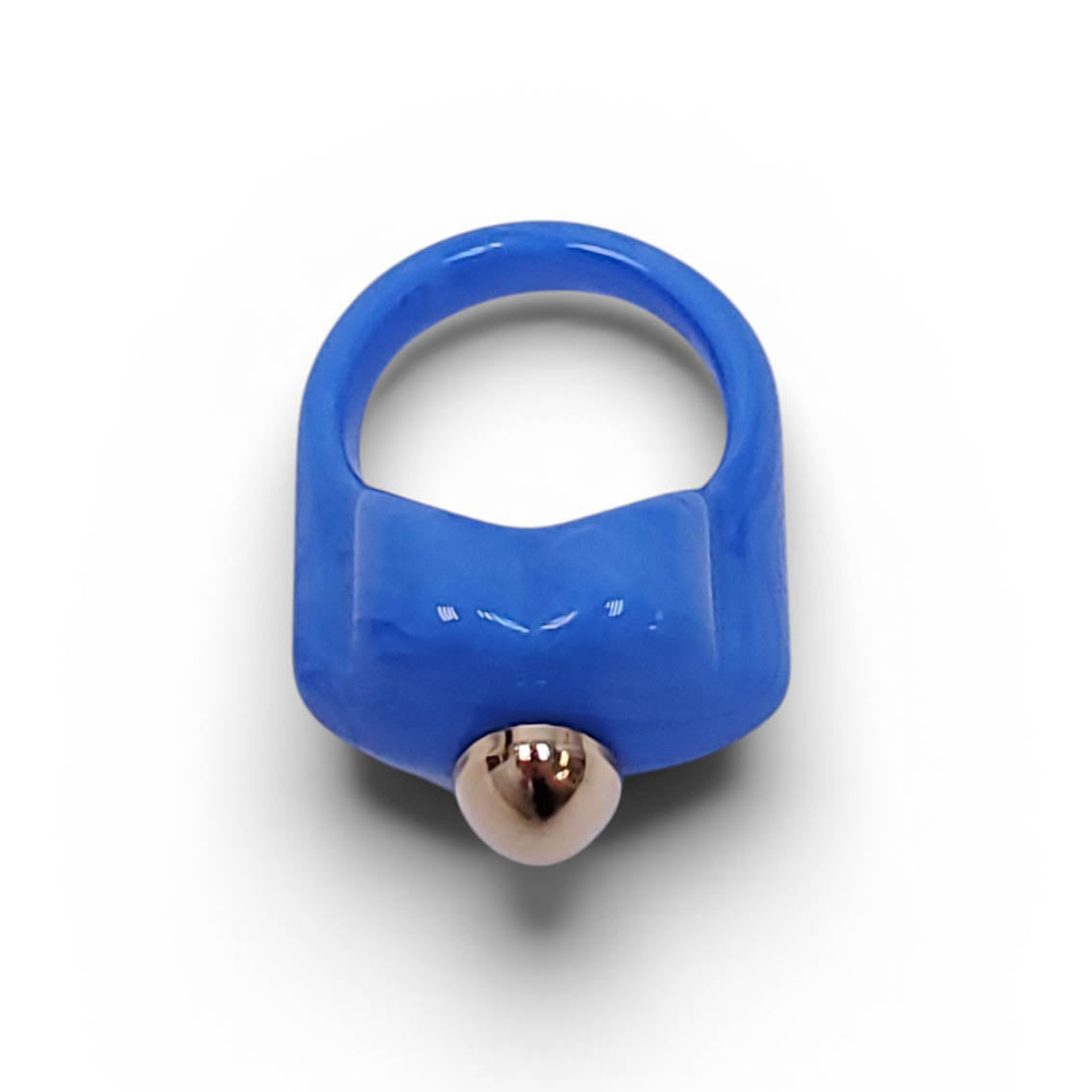 YOUNG, I WANNA BE BLUE RESIN FLOWER RING - SIZE 6.5
