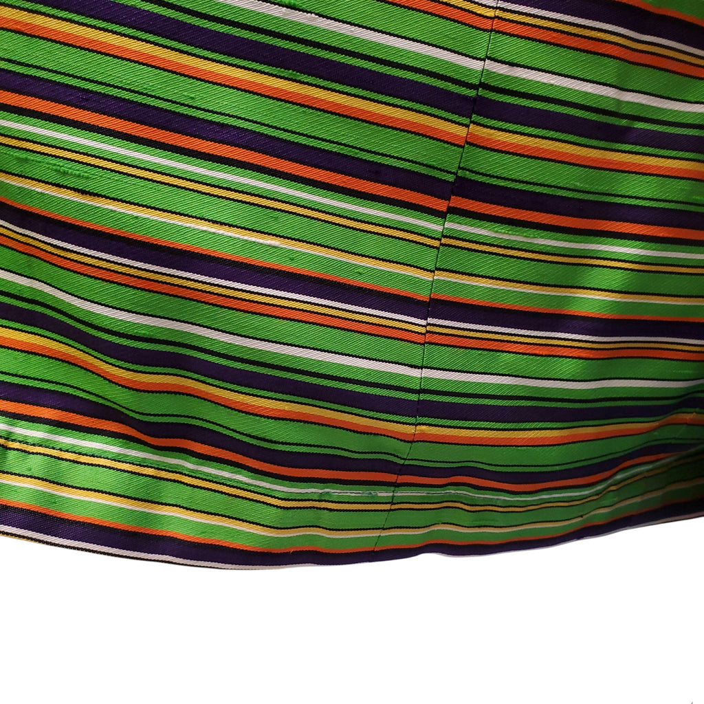 YVES SAINT LAURENT RIVE GAUCHE GREEN SATIN STRIPED BLAZER - SIZE M