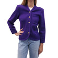 YVES SAINT LAURENT RIVE GAUCHE PURPLE CARDIGAN - SIZE M