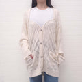 Y/PROJECT CREAM KNIT CARDIGAN WITH BUILT IN BUSTIER - SIZE M