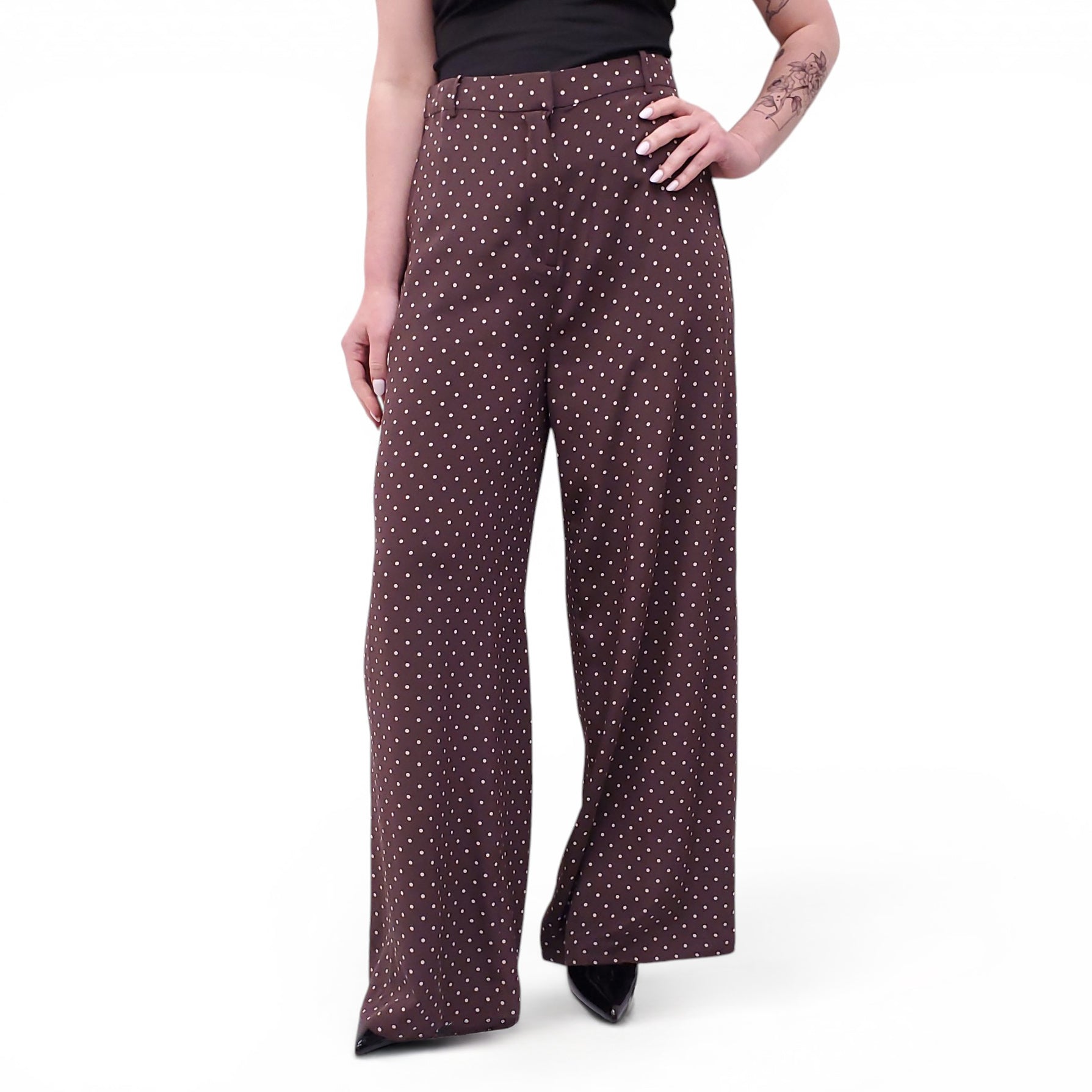 ZIMMERMANN BURGUNDY POLKA DOT PANTS - SIZE 1 (US 6)