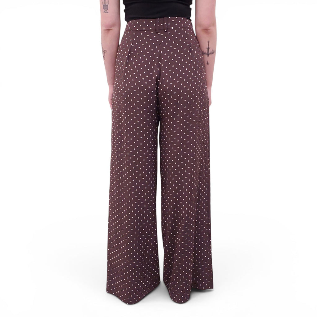 ZIMMERMANN BURGUNDY POLKA DOT PANTS - SIZE 1 (US 6)