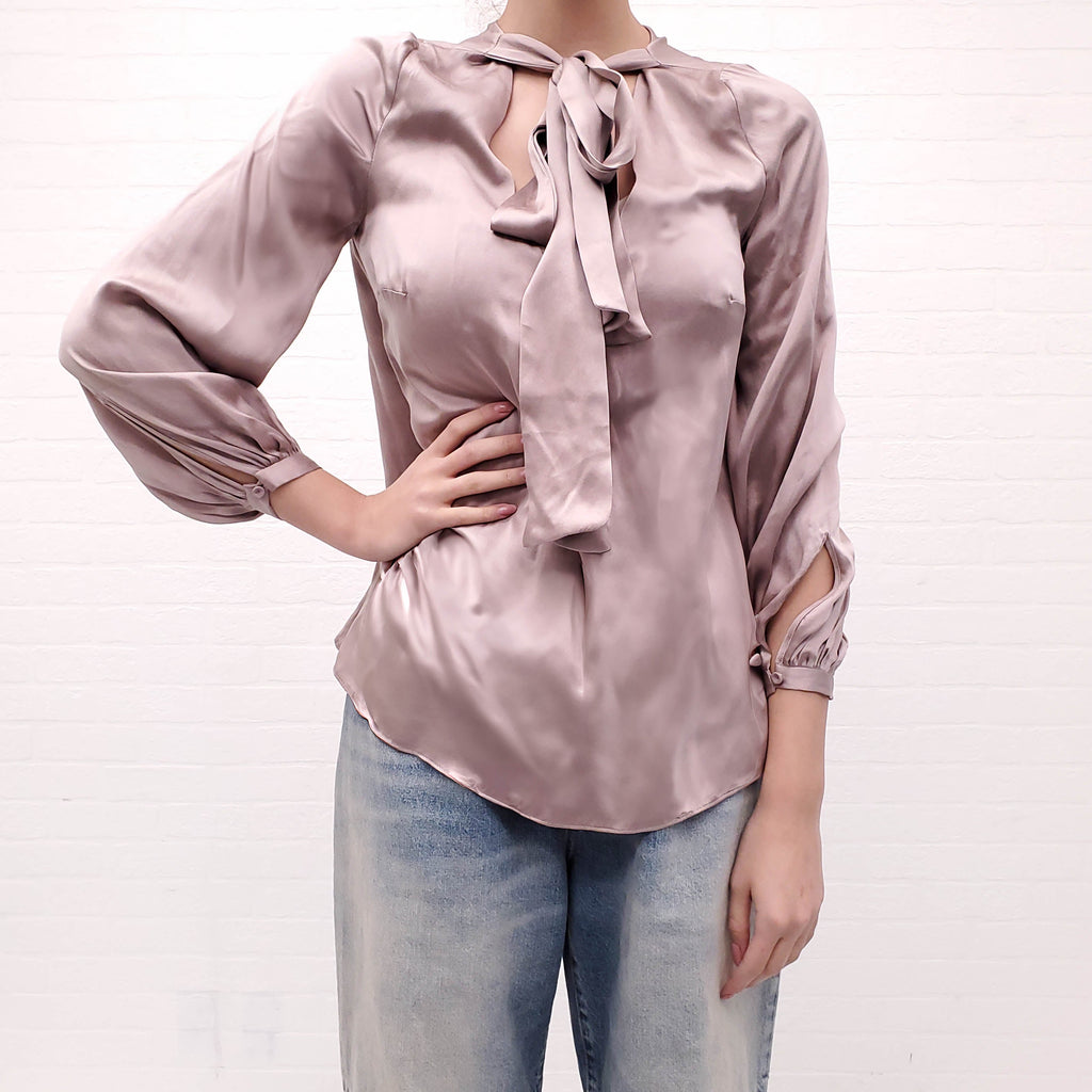 ZIMMERMANN LAVENDER SILK BLOUSE - SIZE 1 (US 2-4)