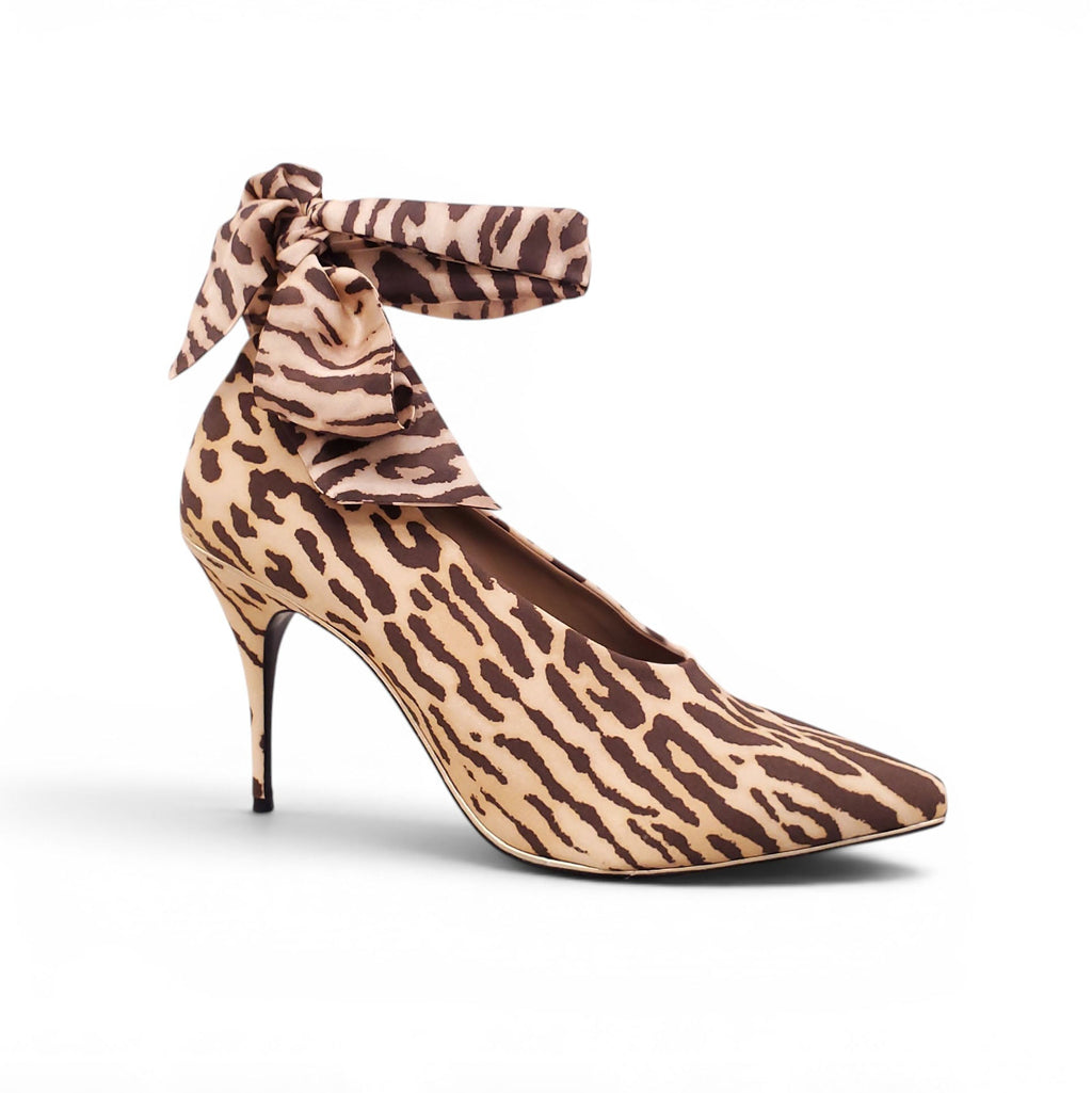 ZIMMERMANN LEOPARD HEELS WITH TIE-UP DETAIL - SIZE 40