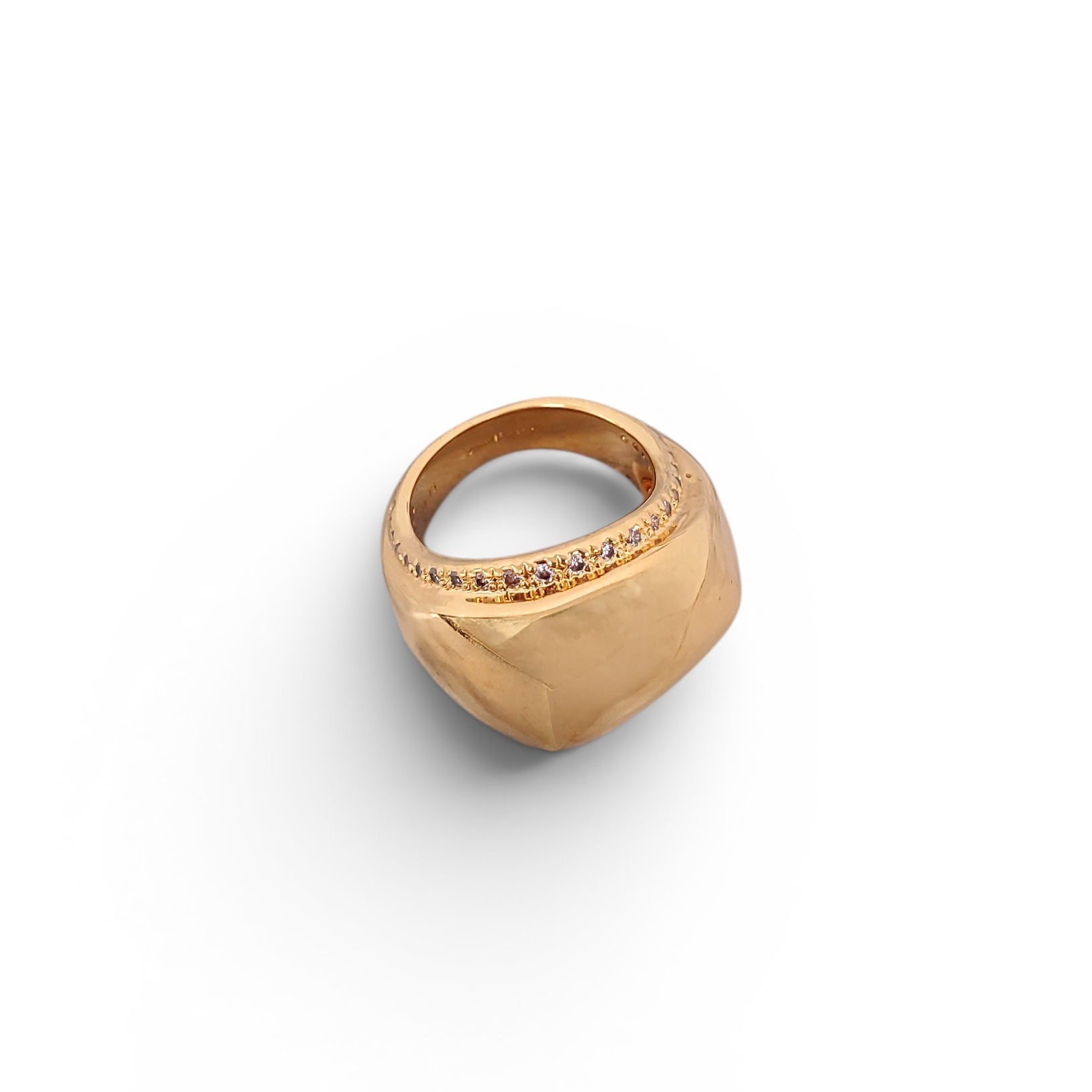 ZIMMERMANN PEBBLE 20K CUBIC ZIRCONIA RING - SIZE 7.75
