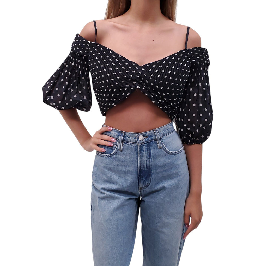 ZIMMERMANN POLKA DOT CROPPED TOP - SIZE 3 (US 10)