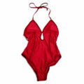 ZIMMERMANN RED 'LYRE KEYHOLE CROCHET' ONE-PIECE SWIMSUIT - SIZE 1 (US 6)