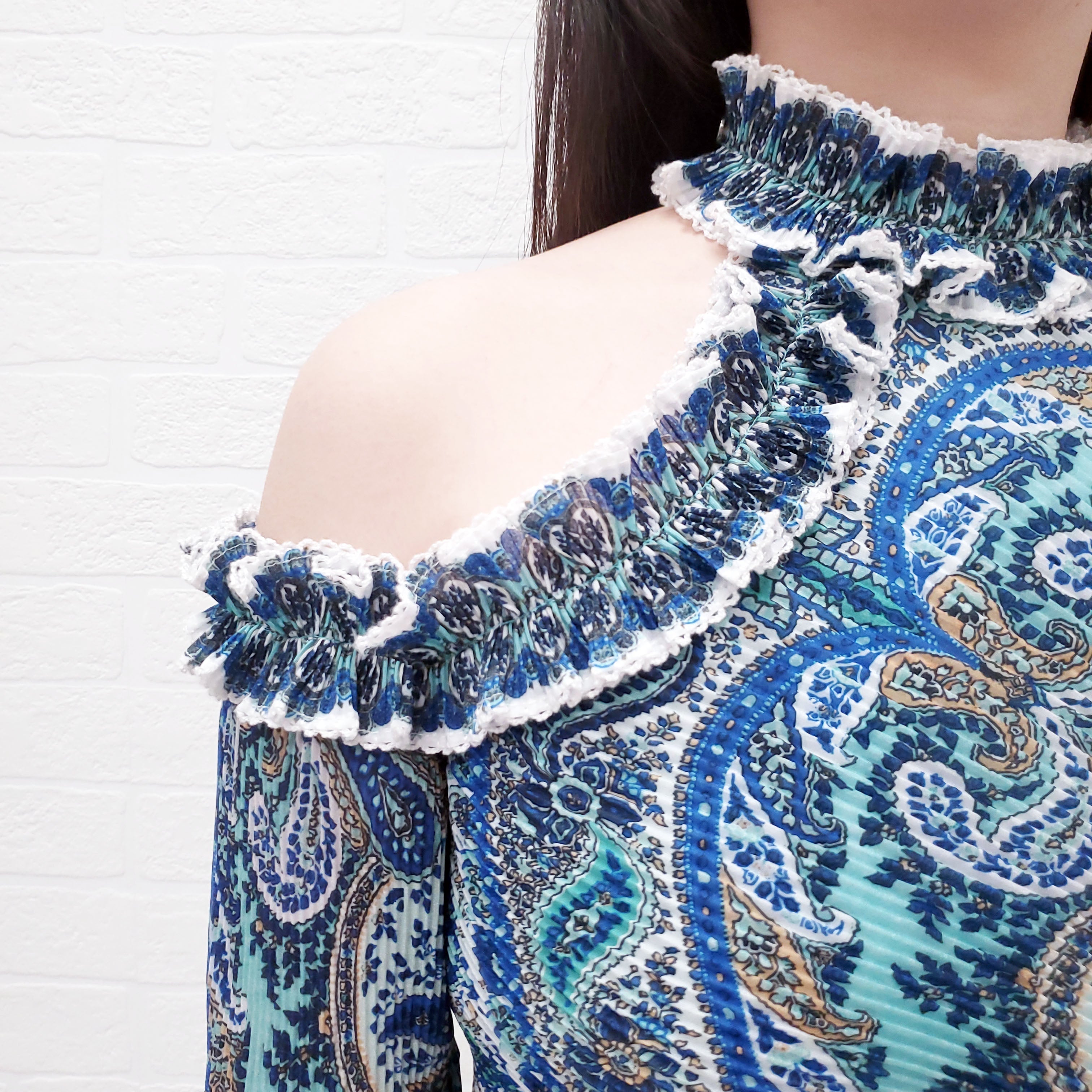 ZIMMERMANN 'MONCUR RUFFLE NECK BODICE TOP' - SIZE 2/M