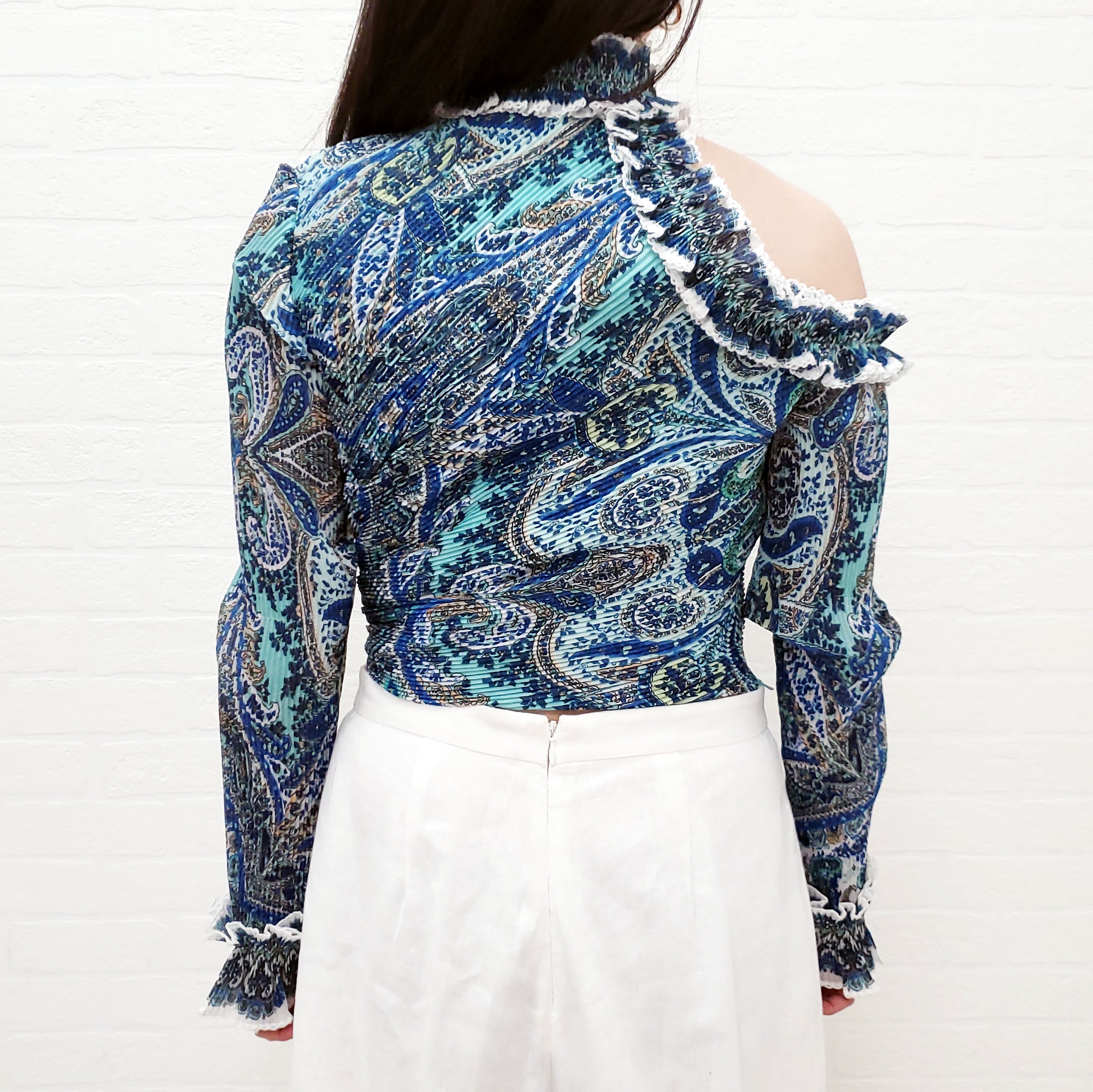 ZIMMERMANN 'MONCUR RUFFLE NECK BODICE TOP' - SIZE 2/M