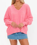 Anything Goes Sweater In Coral Knit