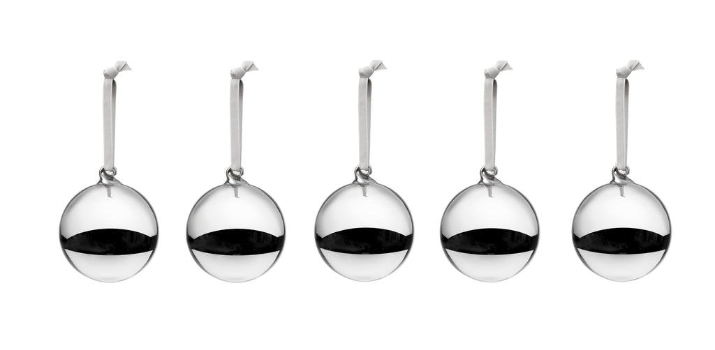 Iittala glass ball 80mm silver mirror 5 piece set