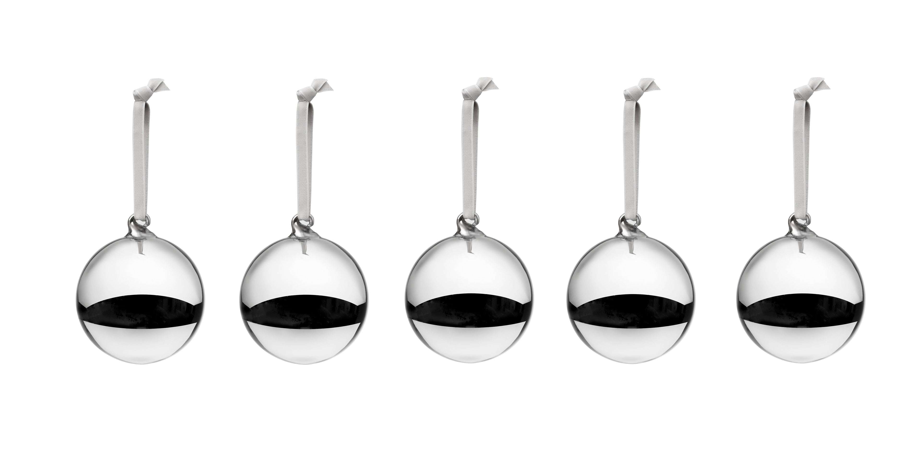 Iittala glass ball 80mm silver mirror 5 piece set