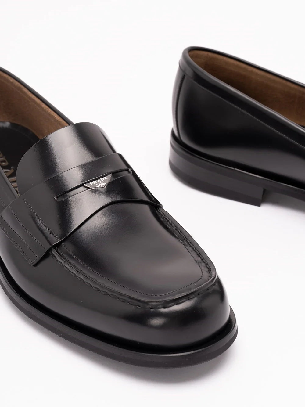 Prada Men Brushed Leather Loafers