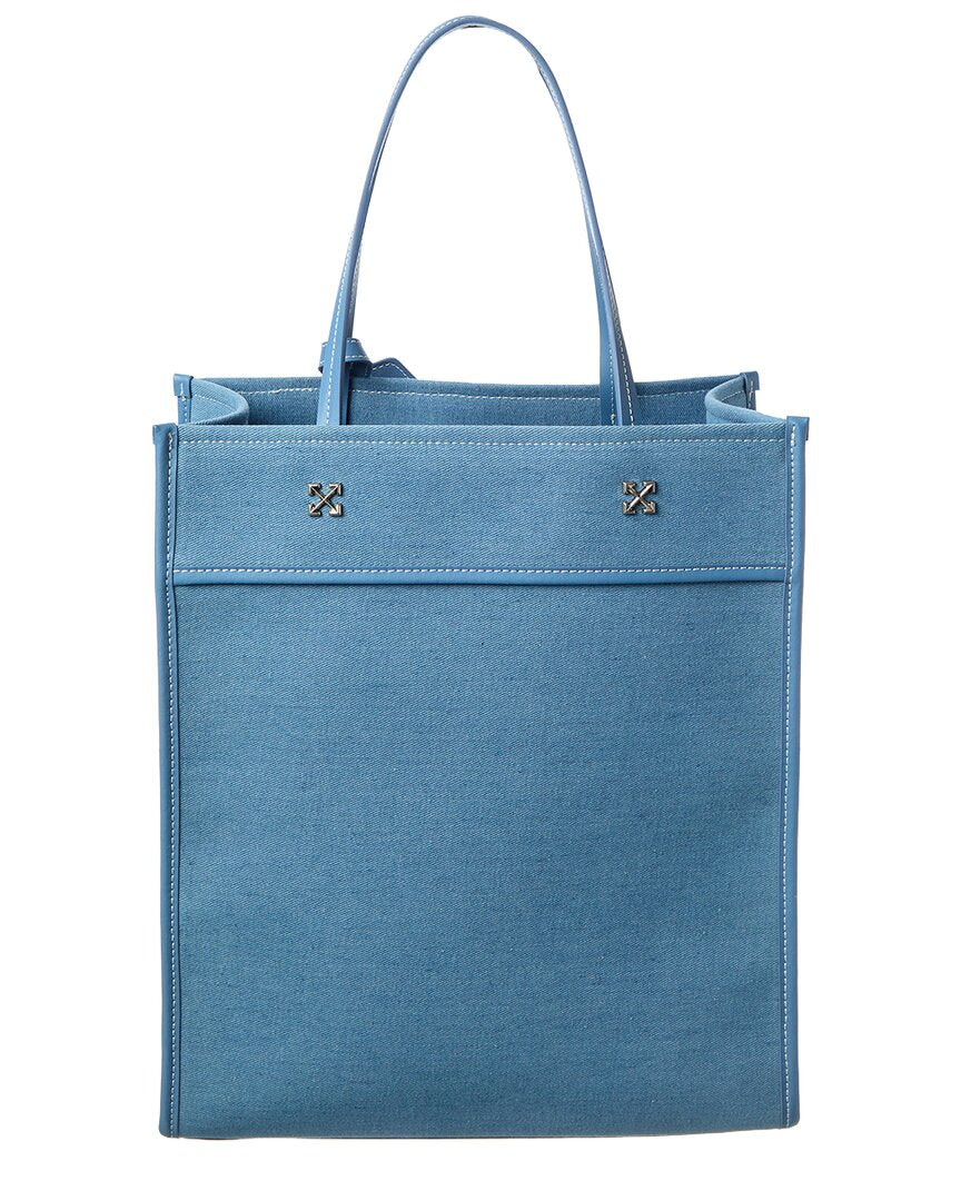 Off-White Boxy Large Canvas & Leather Tote