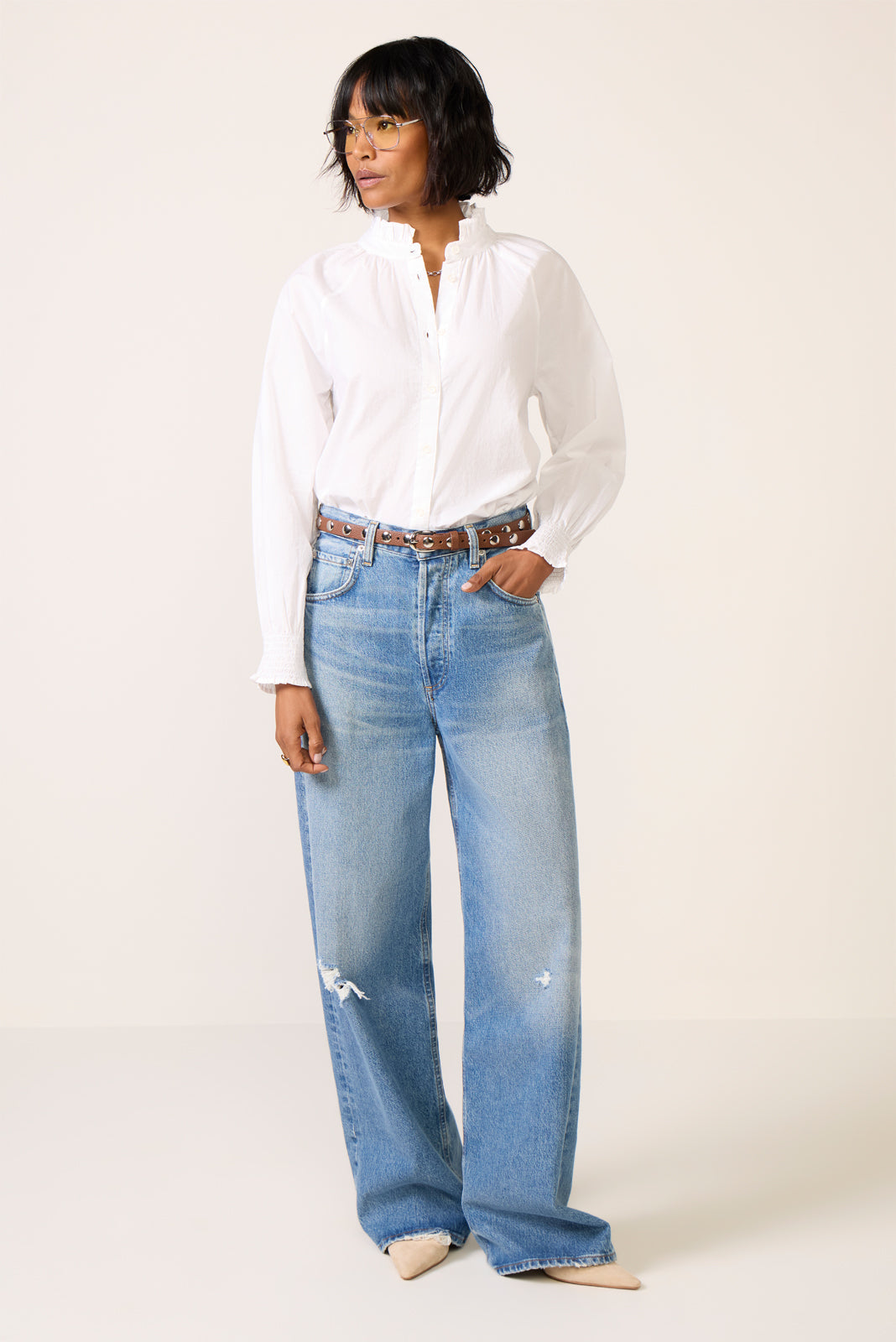 Women's Ruffle Neck Shirt