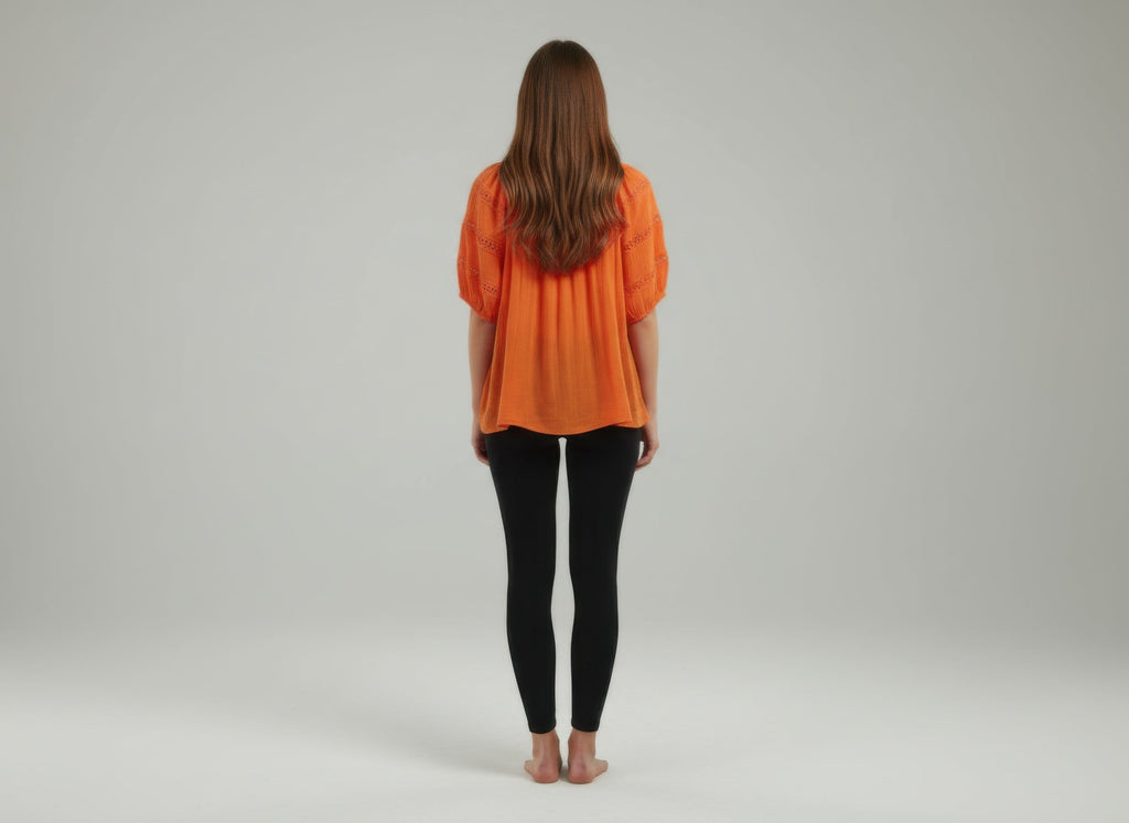 Unique Spectrum Solid Short Sleeve Blouse