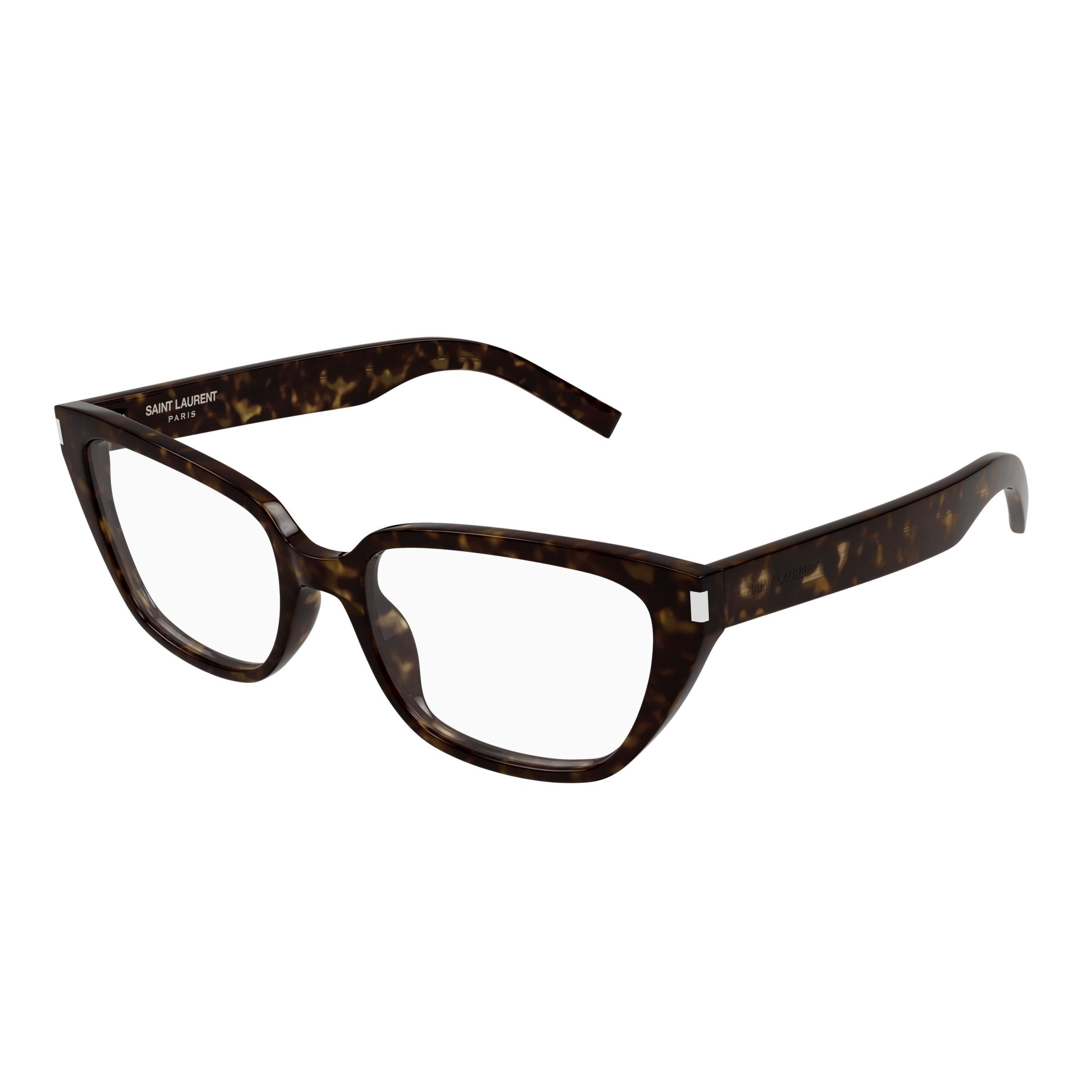 Rectangular Cat-Eye Sunglasses With Tortoiseshell Pattern And Silver Accents