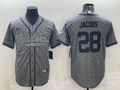 Men's Las Vegas Raiders Josh Jacobs #28 Gray Player Jersey1 Joint Edition