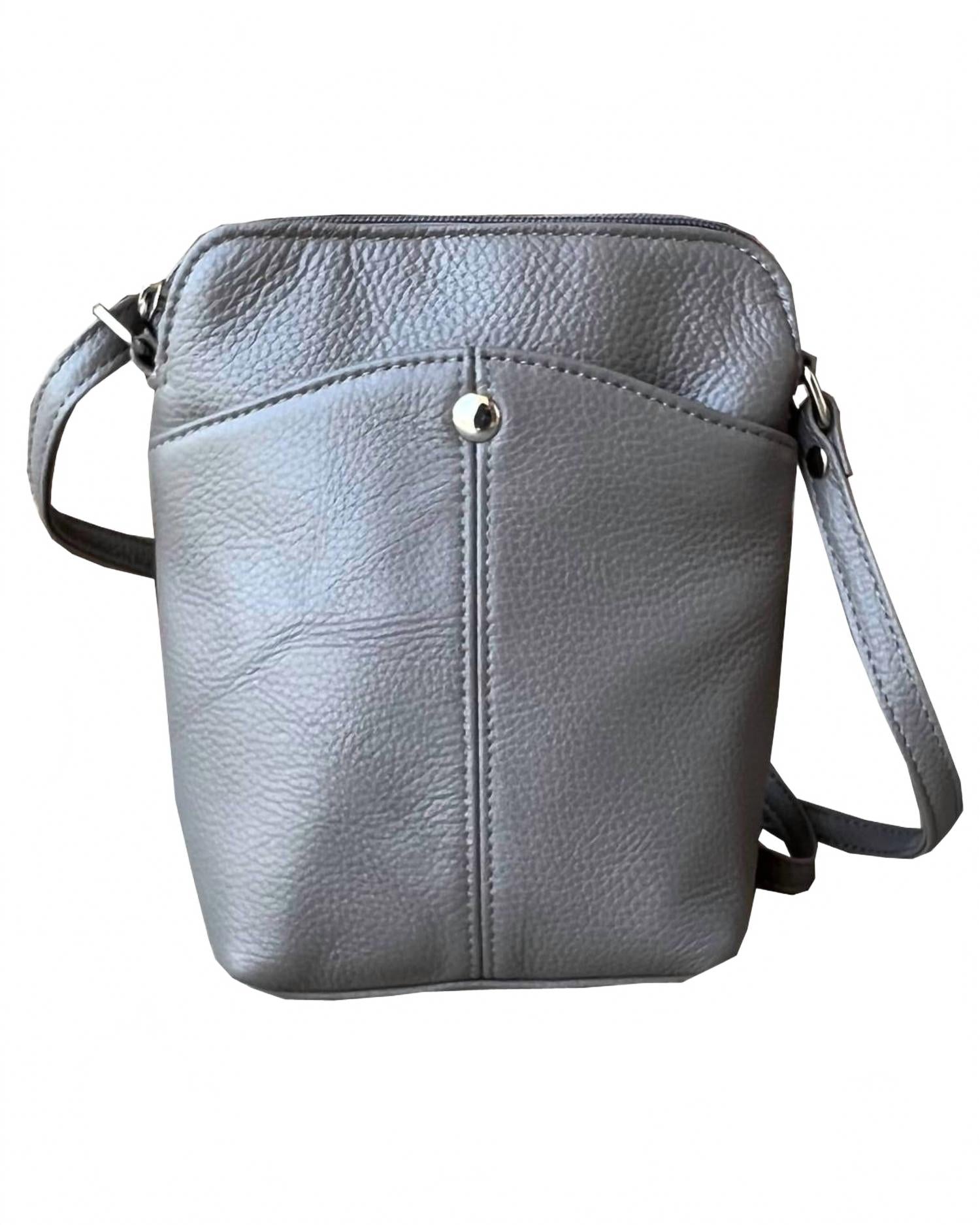 Women's Leather Mini Shoulder Bag In Gray