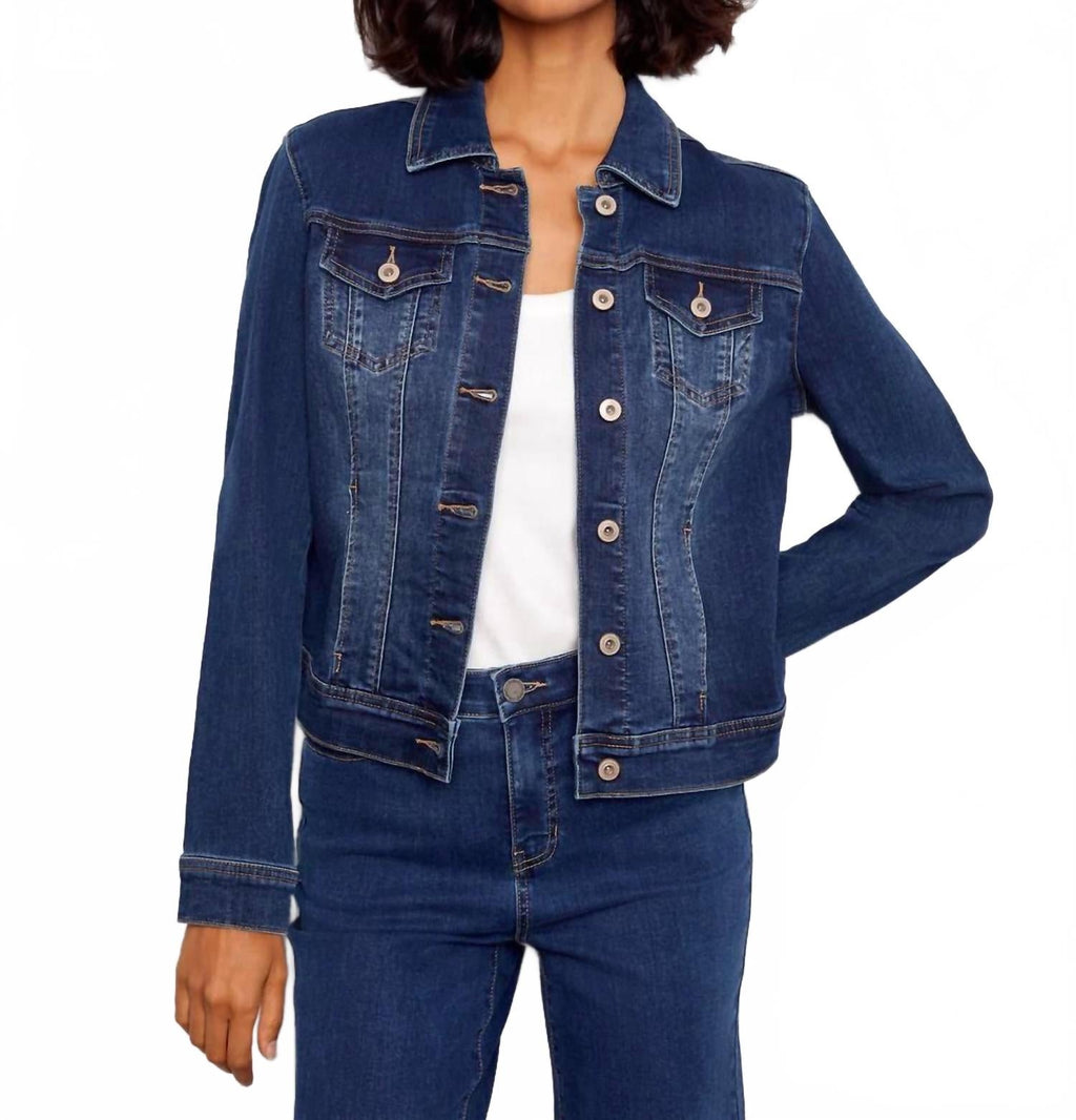 Stretch Denim Jacket In Indigo