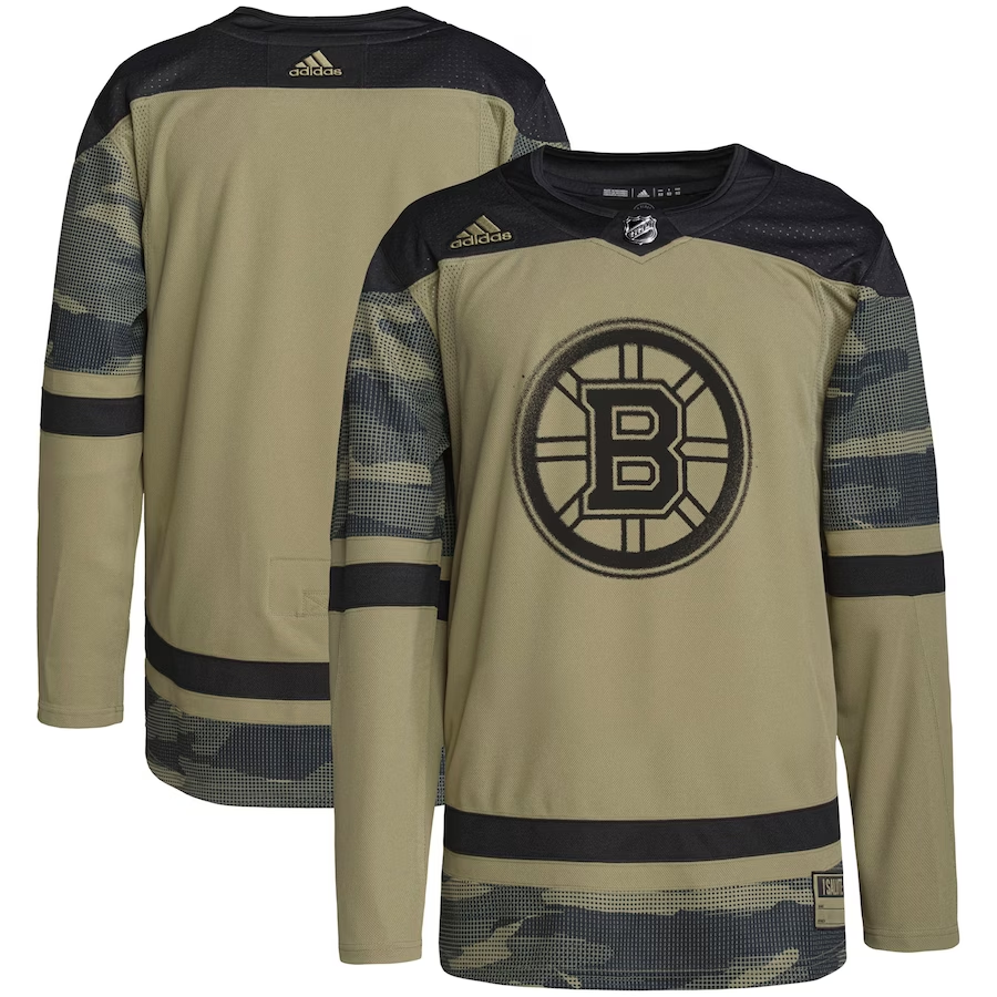 Men's Boston Bruins Camo Military Appreciation Team Authentic Practice Blank jersey