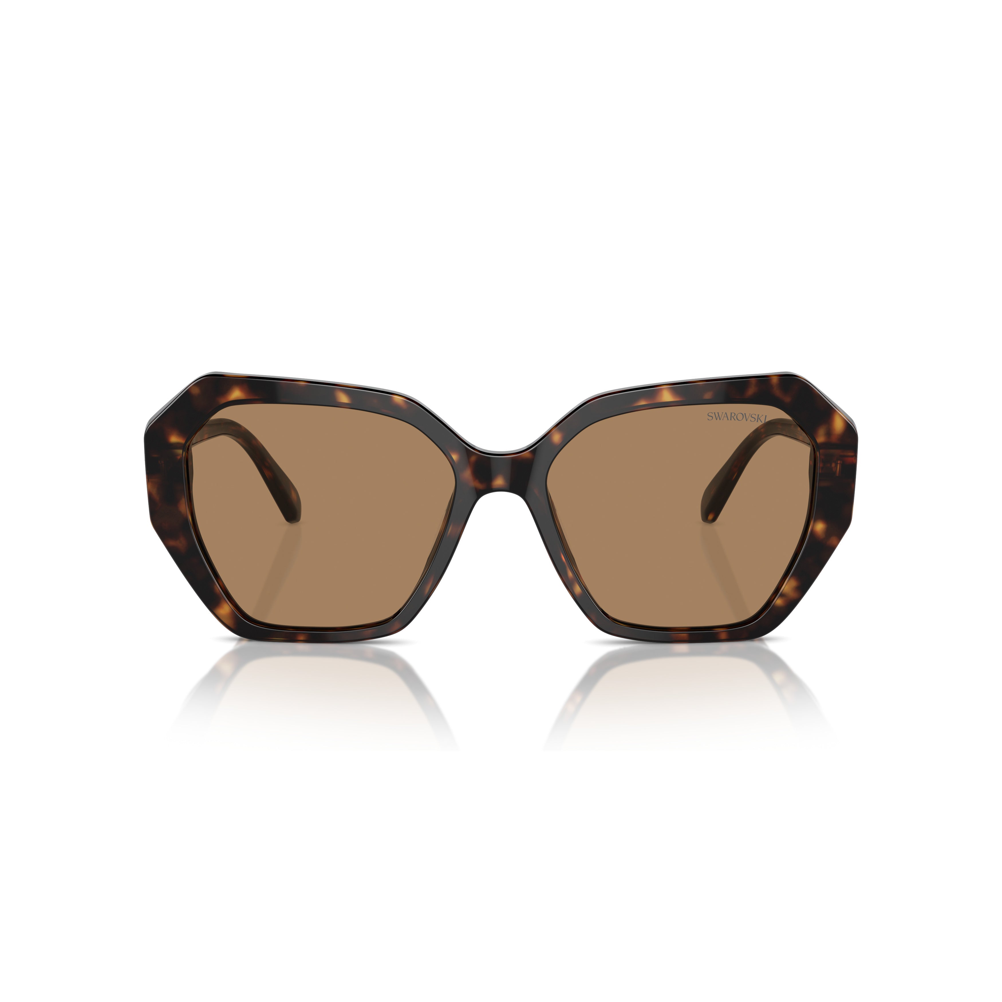 0Sk6017 Oversized Geometric Tortoiseshell Sunglasses with Crystal Accents