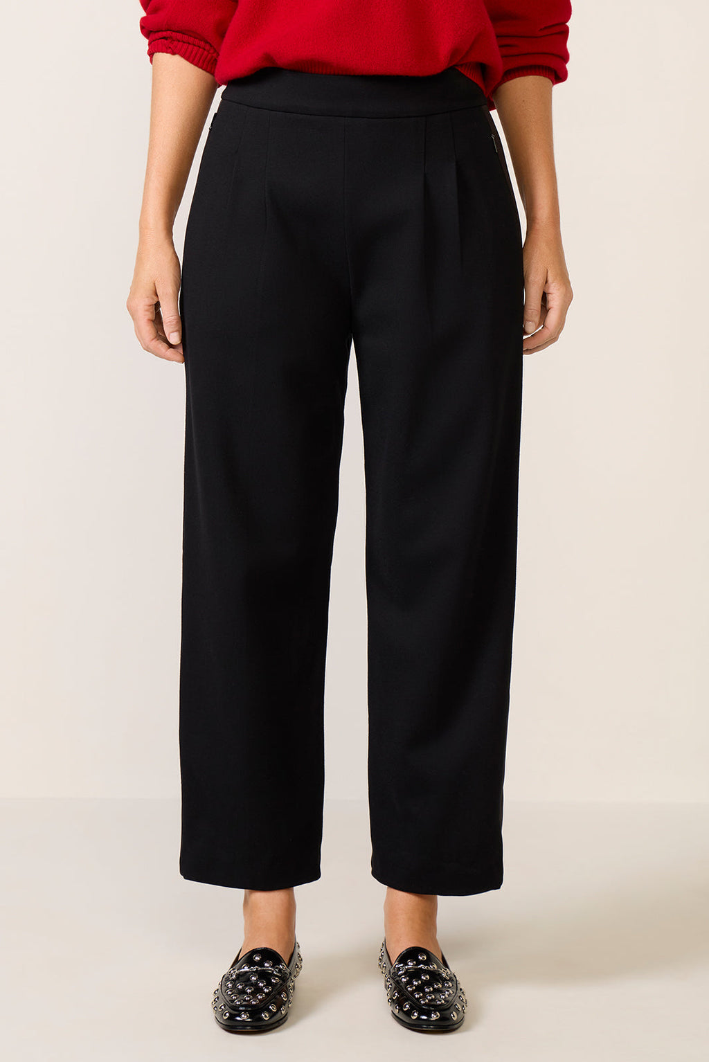 Women's Ponte Pleated Trouser Pants