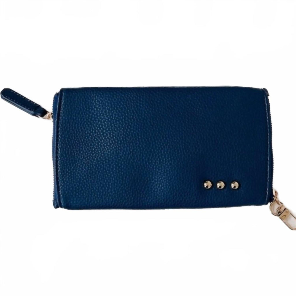 Women's Skyla 2-In-1 Glasses Case Holder In Navy Blue Vegan Leather